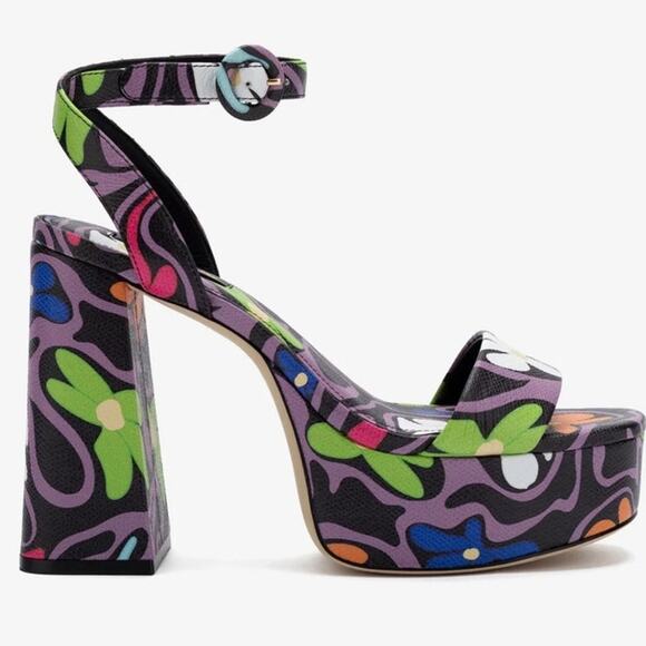 Larroudé Dolly Napa Flower Power Platform Sandal Size 11 - Picture 1 of 10